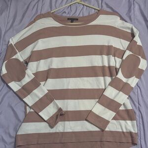 Staccato Brown and White Striped Long Sleeve Top